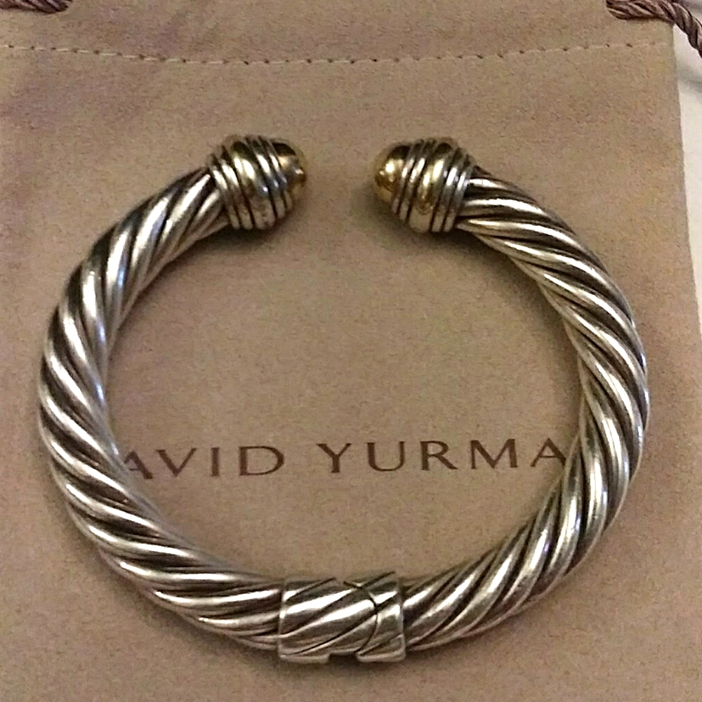 David Yurman Gold & Sterling Silver Cable Cuff